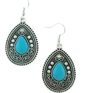 Desert Nirvana Blue Earrings Western Fashion Jewelry Paparazzi
